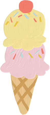 Handdrawn Painterly Cute Objects Ice Cream