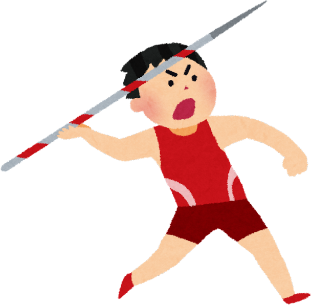 Illustration of an Athlete Throwing a Javelin